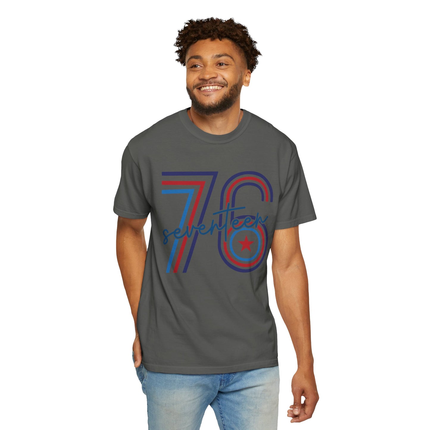 Seventeen Retro 78 Tee — Vintage Red, White & Blue Athletic Graphic T-Shirt