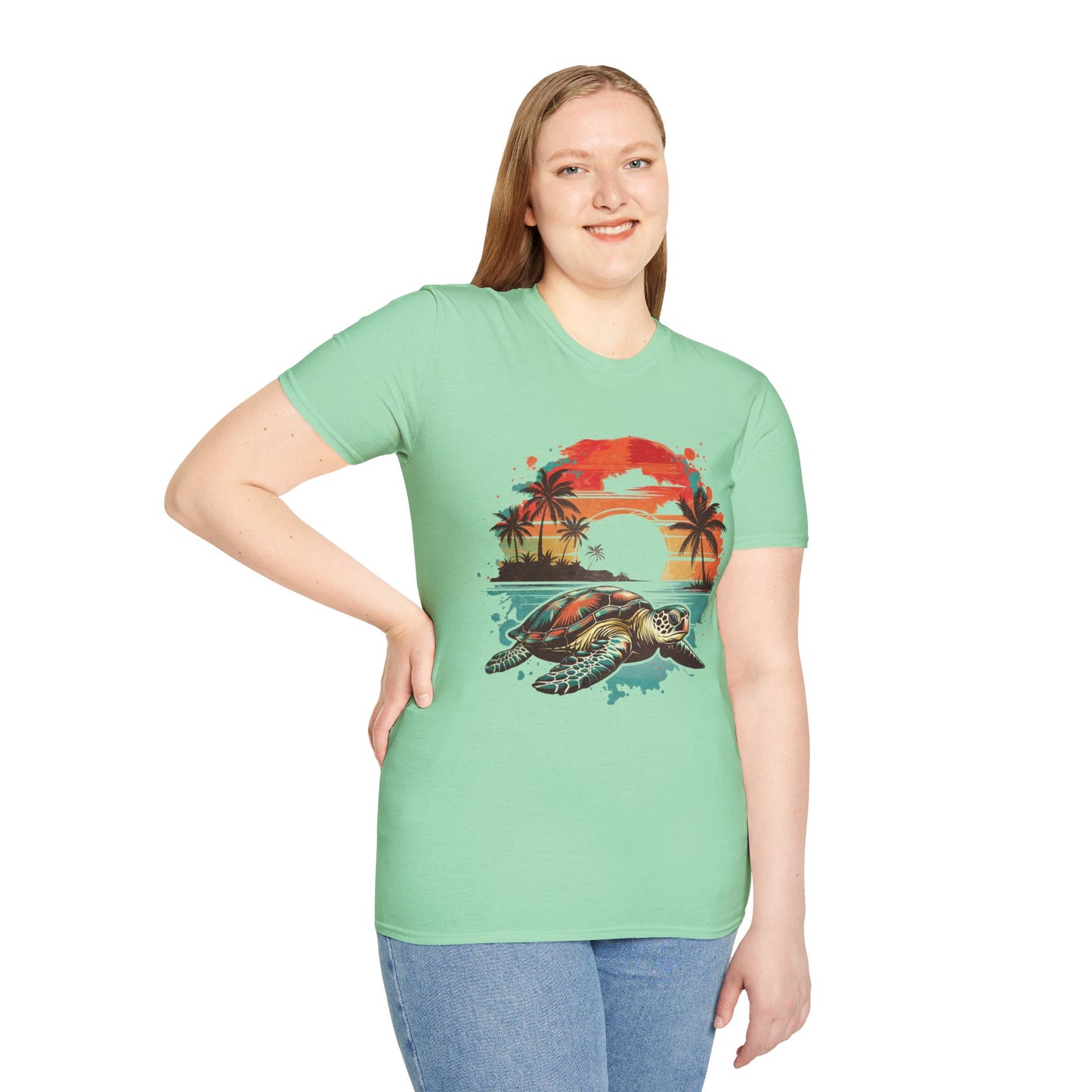 Sea Turtle Sunset T-Shirt — Tropical Beach Graphic Tee