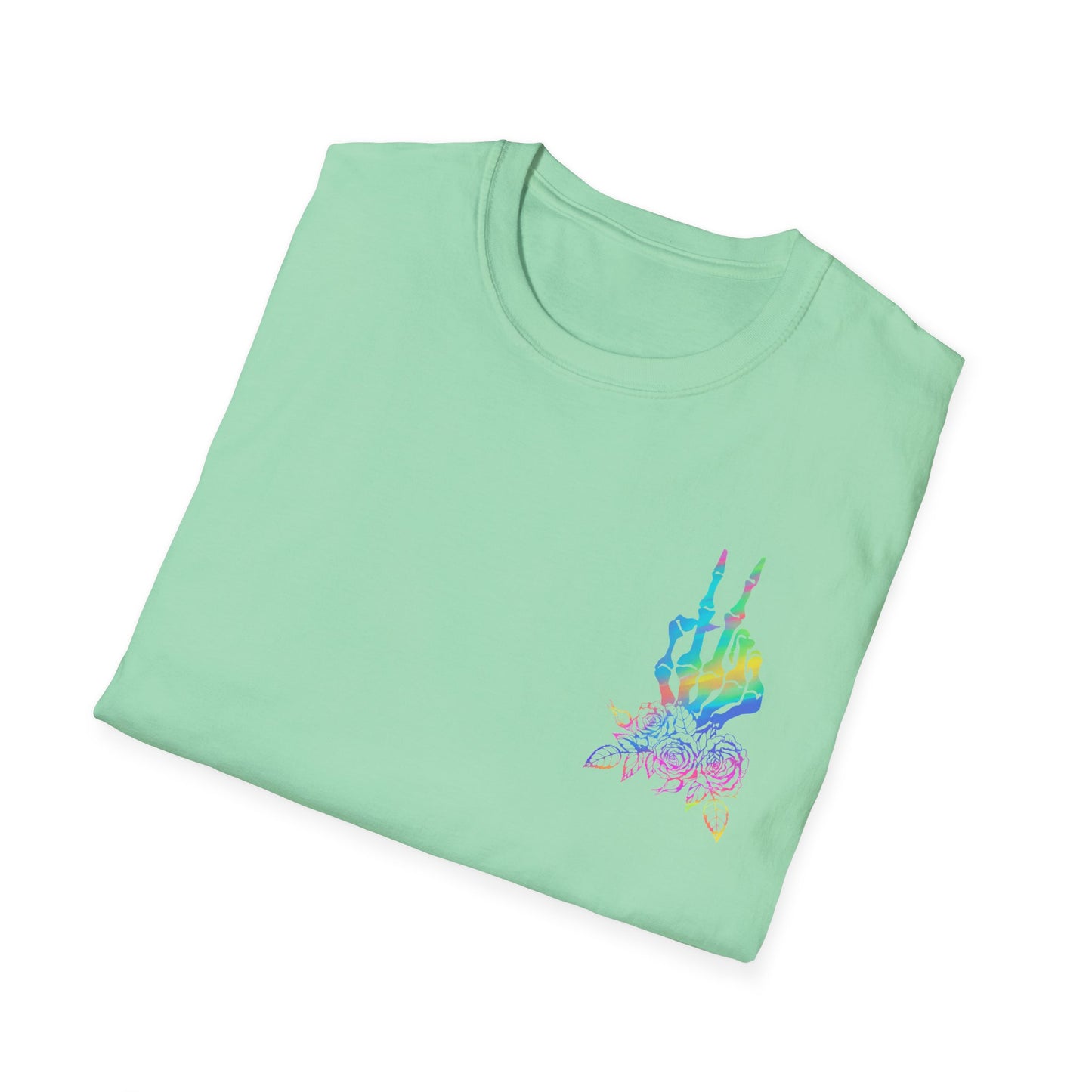 T-Shirt — 'On My Husband's Last Nerve' Rainbow Skeleton Graphic Tee