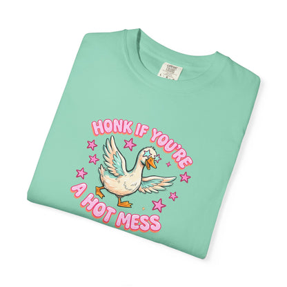 T-Shirt — 'Honk If You're A Hot Mess' Duck Graphic Tee
