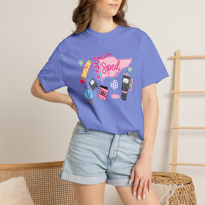 Retro Tech Collage T-Shirt — 'Speed' Graphic Tee for 90s Nostalgia