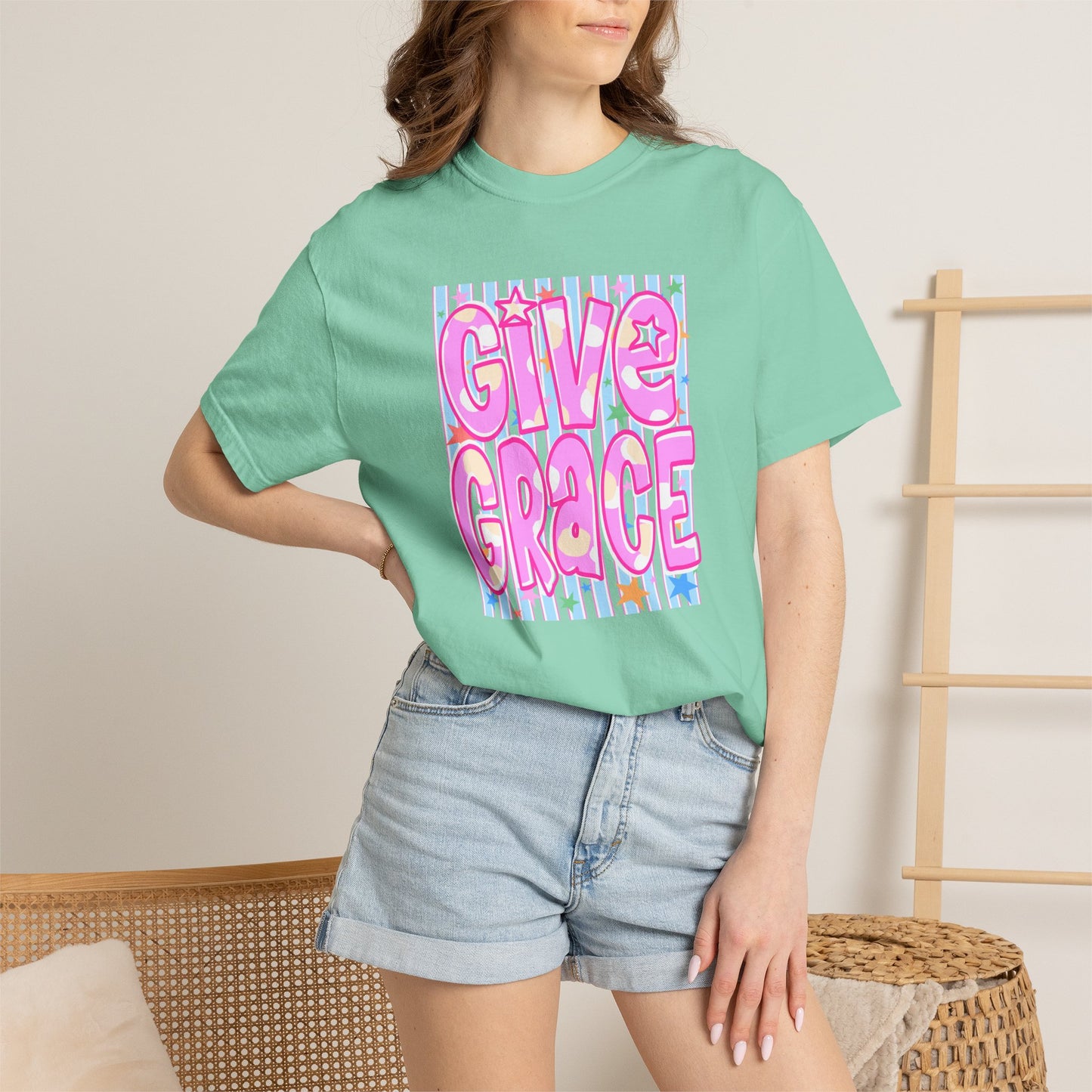 Give Grace T-Shirt — Pastel Retro Graphic Tee
