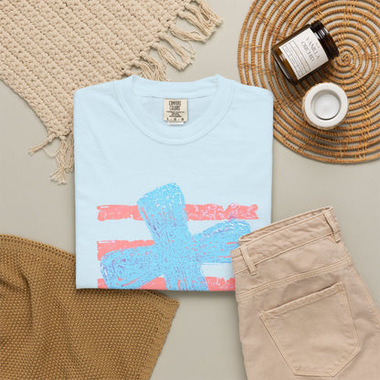 Cross & Stripes T-Shirt — Retro Coastal Church Graphic Tee