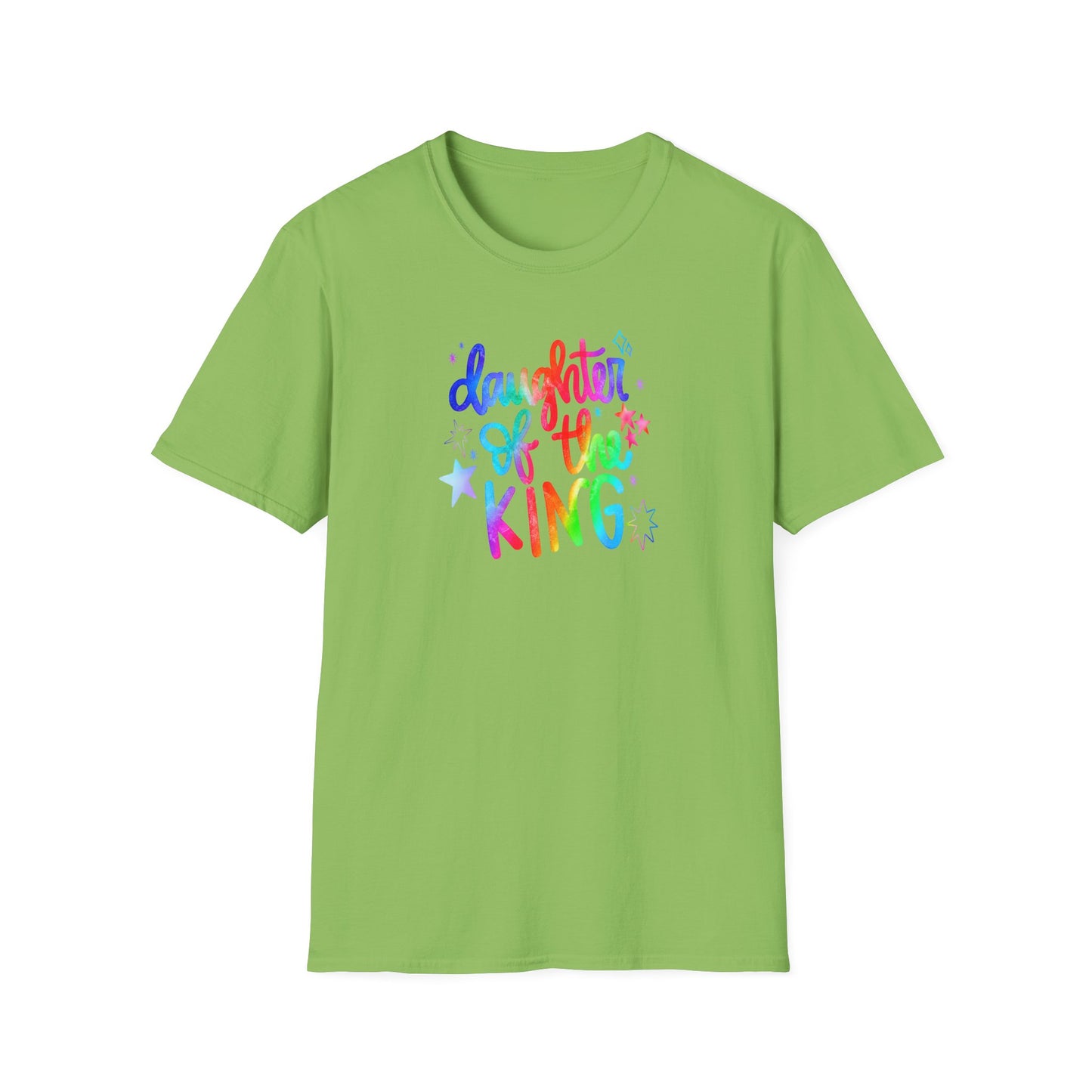 Daughter of the King Rainbow T-Shirt — Christian Faith Graphic Tee for Girls