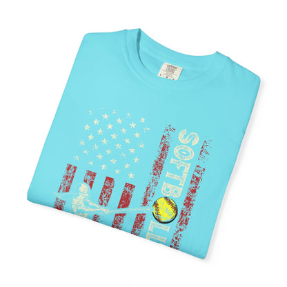 Softball Vintage Flag T-Shirt