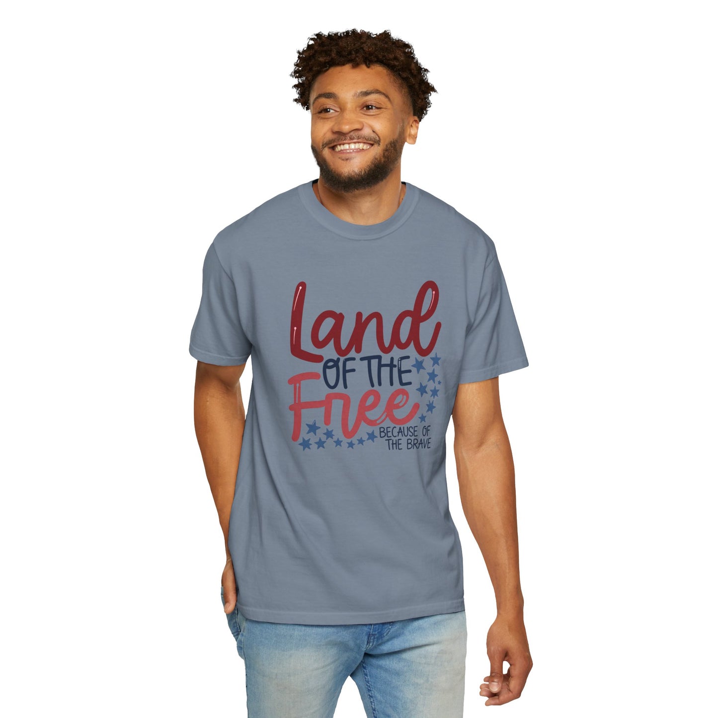 Land of the Free T-Shirt — 'Land of the Free Because of the Brave' Patriotic Tee