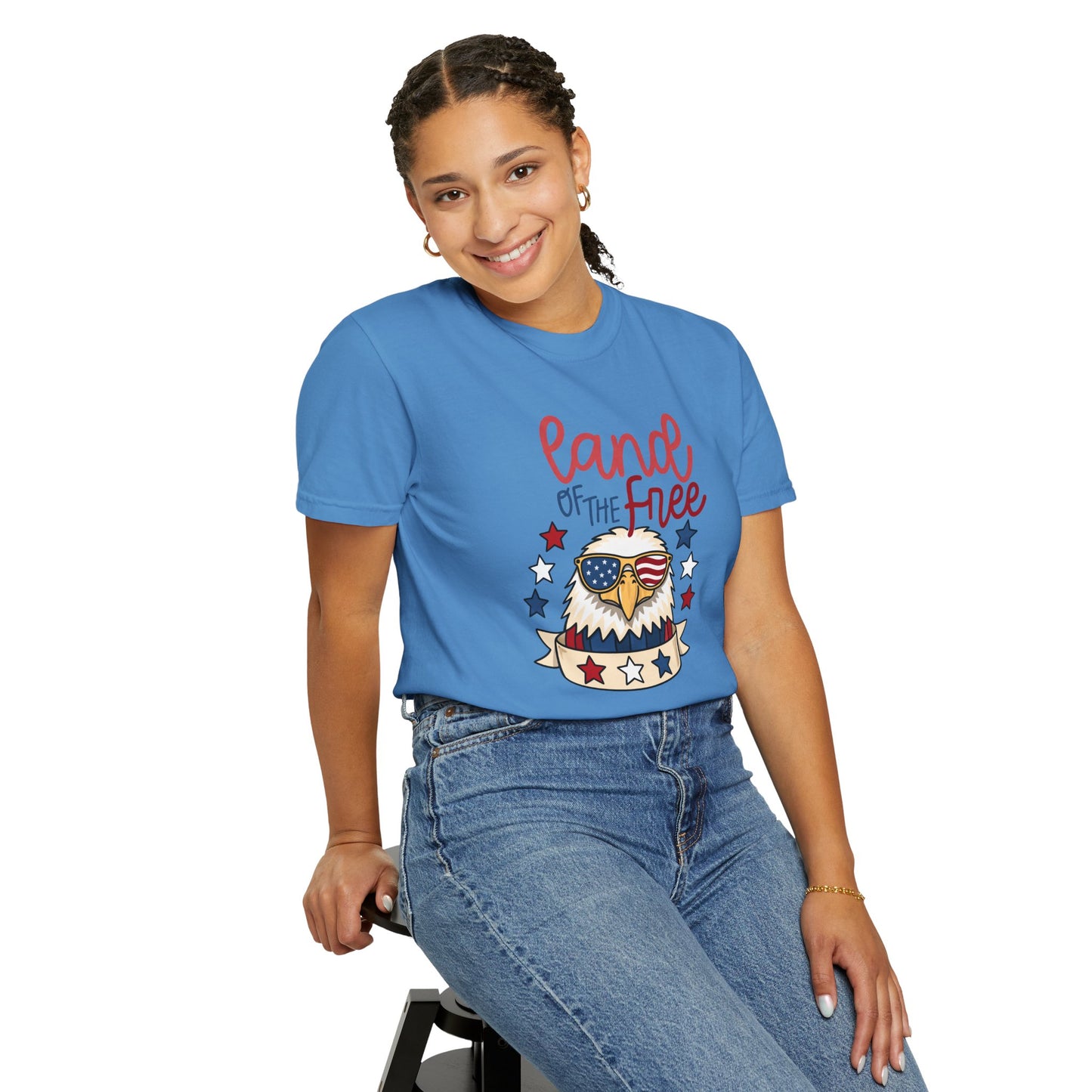 Land of the Free Eagle T-Shirt — Patriotic 4th of July American Flag Design