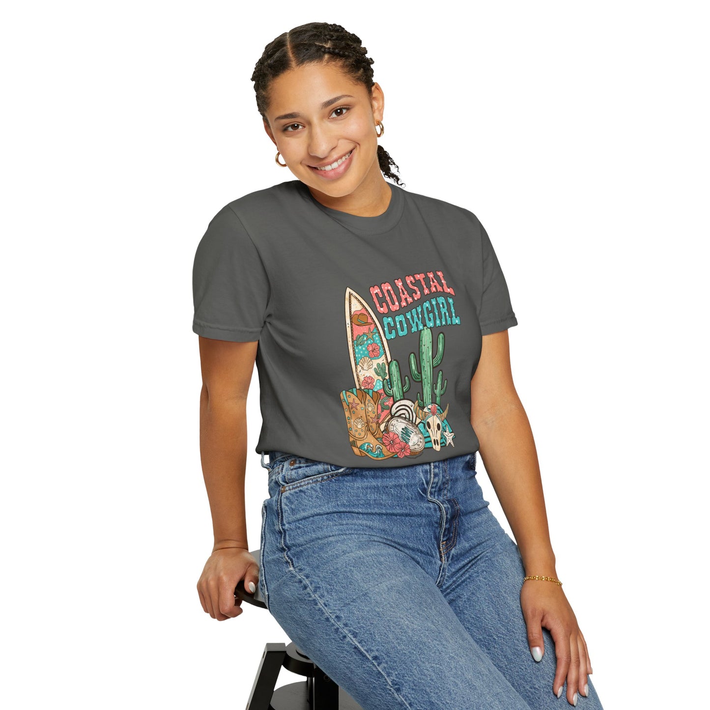 Coastal Cowgirl T-Shirt — Vintage Surf & Cactus Beach Graphic