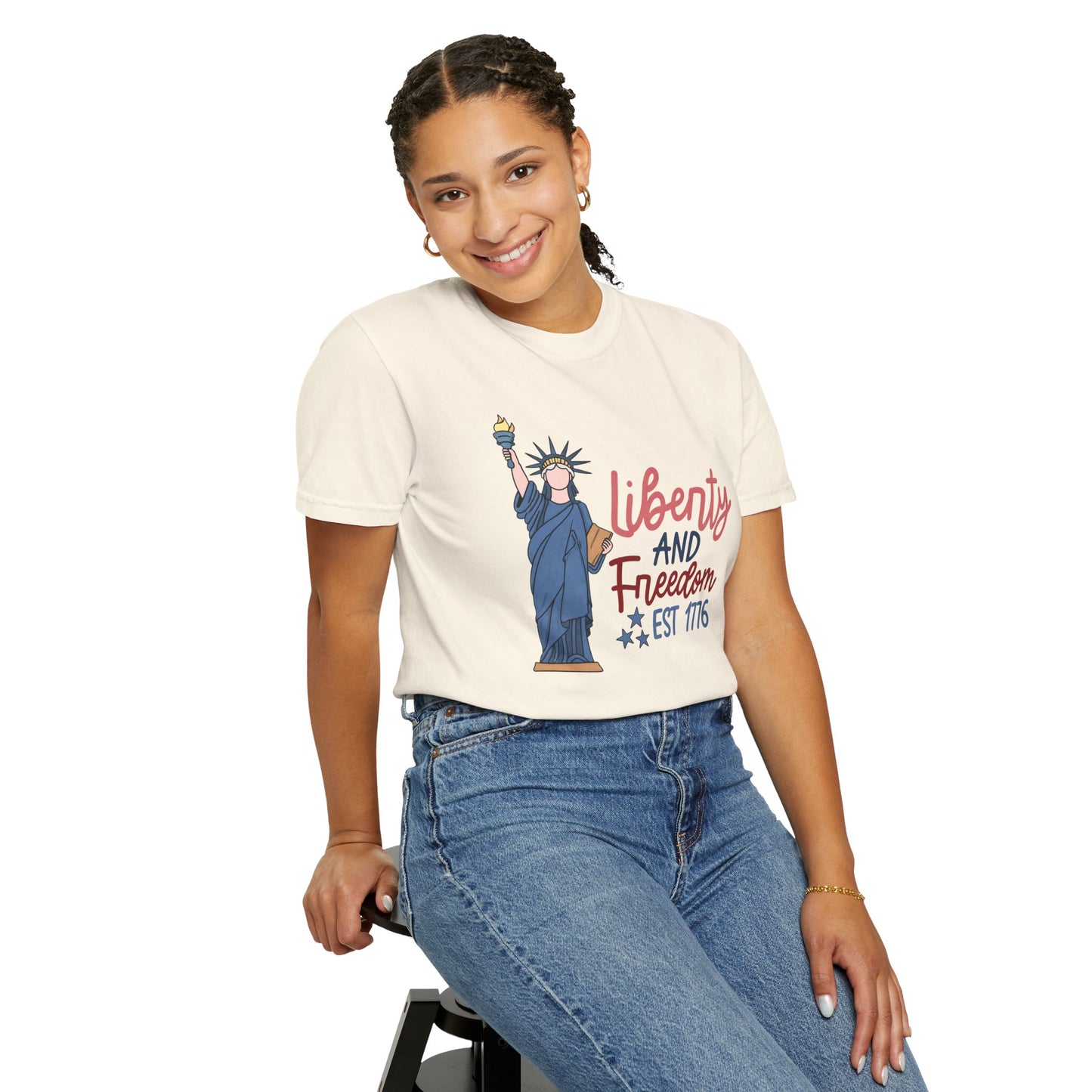 Liberty and Freedom T-Shirt — Statue of Liberty EST 1776 Patriotic Tee