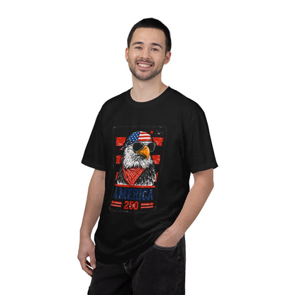 America 250 Eagle T-Shirt — Patriotic USA Flag Stamp Design