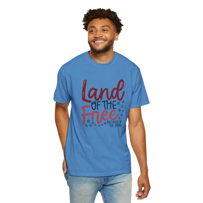 Land of the Free T-Shirt — 'Land of the Free Because of the Brave' Patriotic Tee