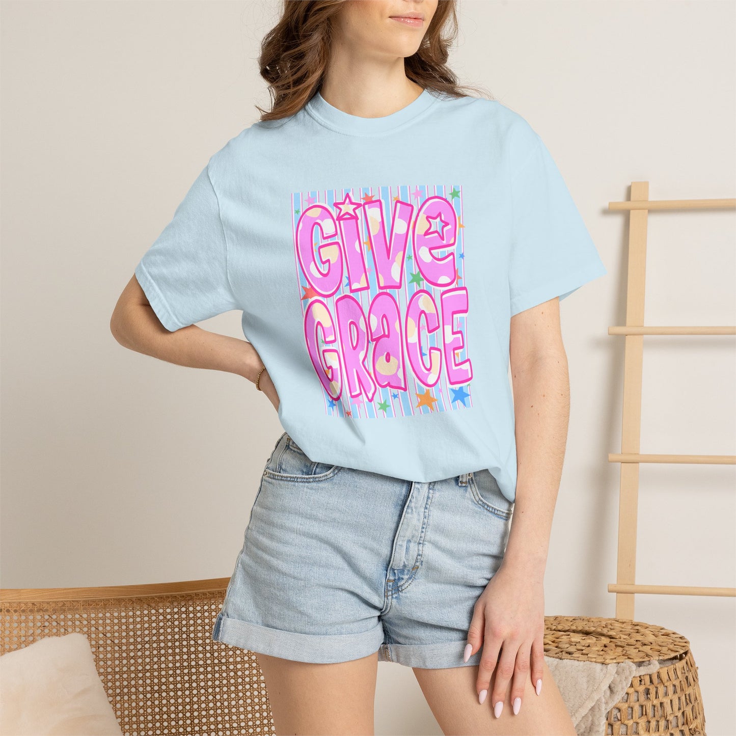 Give Grace T-Shirt — Pastel Retro Graphic Tee