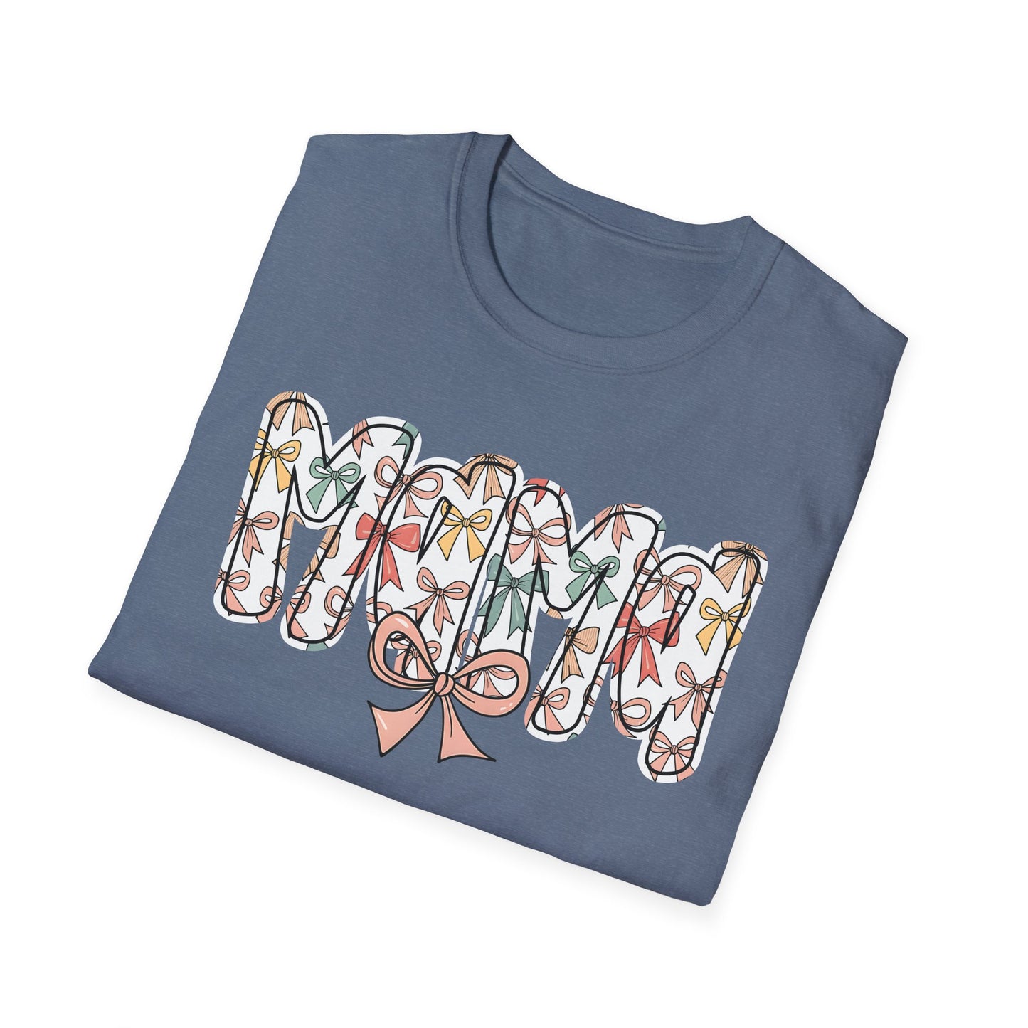 Mama Floral Typography T-Shirt — 'MAMA' Bow Graphic, Cute Mother's Day Gift