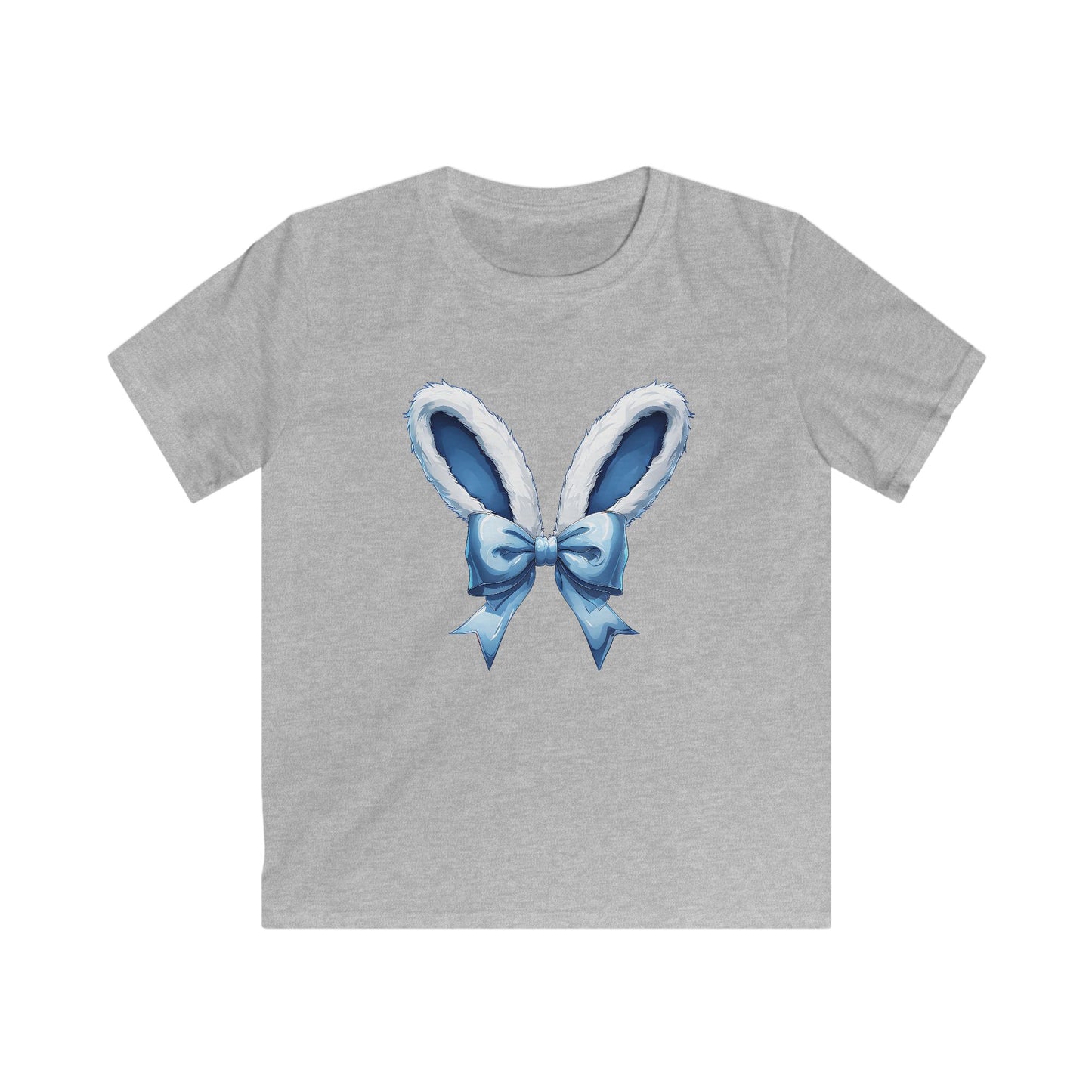 Kids Bunny Ears Tee — Blue Bow Easter Shirt for Toddlers