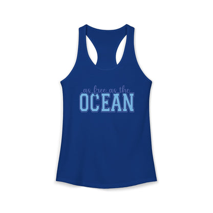 Free as the ocean Racerback Tank