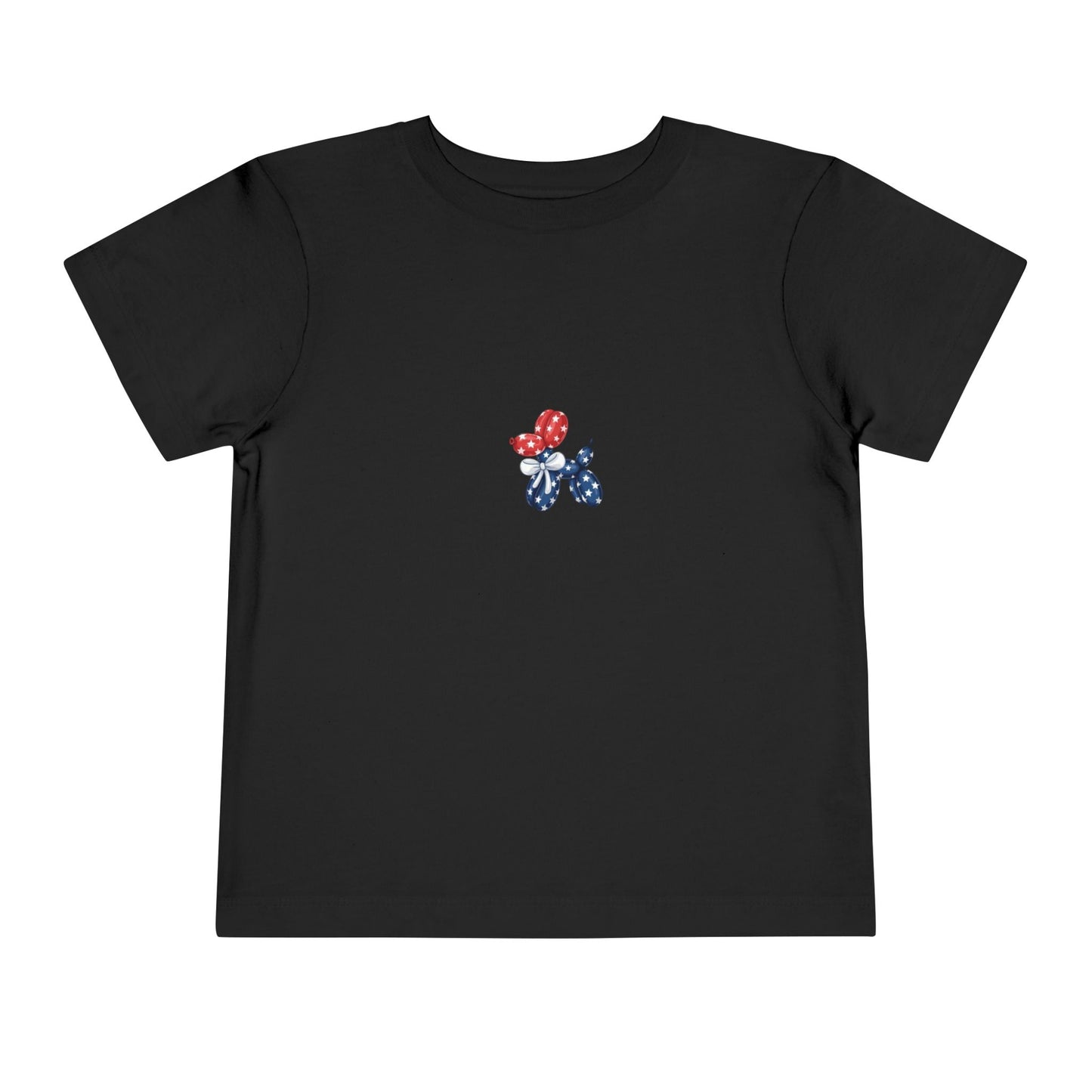 Toddler Tee - Red & Blue Polka Dot Puppy Graphic (Cute Patriotic Baby Shirt)