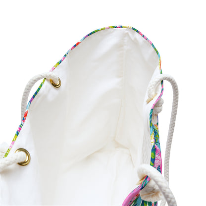 Tropical Fish Weekender Bag – Colorful Koi & Floral Beach Tote