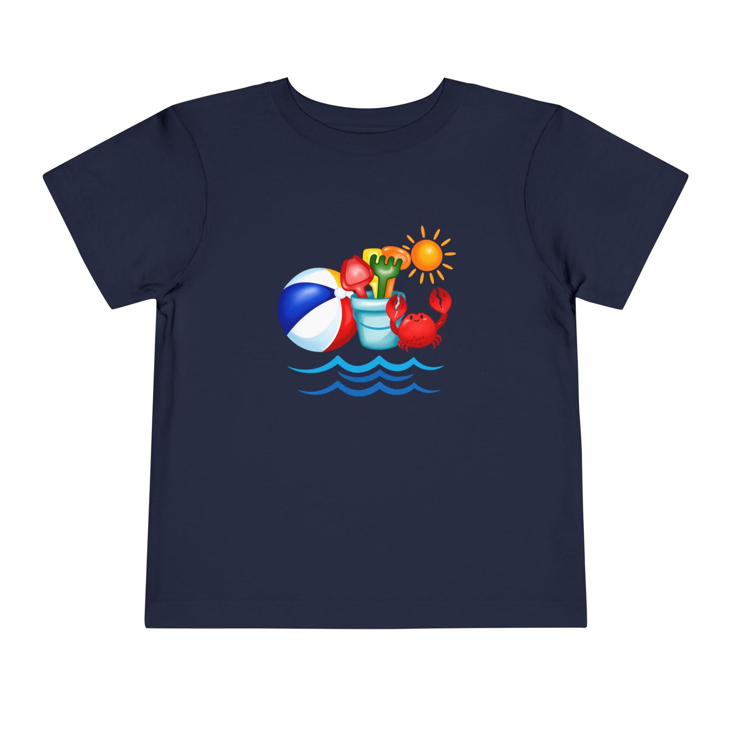 Toddler Tee — Colorful Beach Crab & Sand Pail Summer Shirt