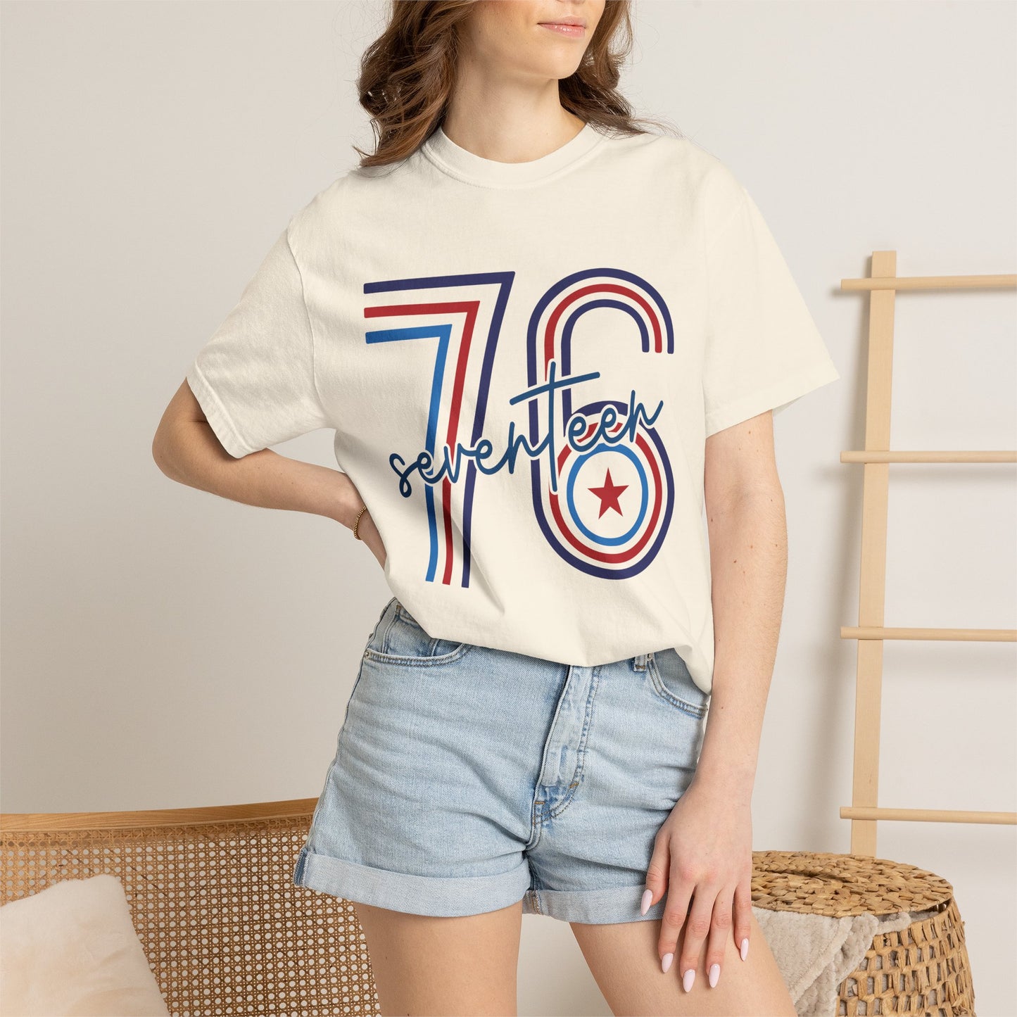 Seventeen Retro 78 Tee — Vintage Red, White & Blue Athletic Graphic T-Shirt