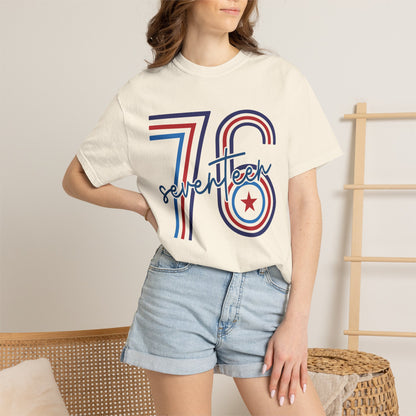 Seventeen Retro 78 Tee — Vintage Red, White & Blue Athletic Graphic T-Shirt