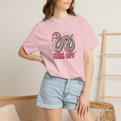 Snake "Hiss Off" Graphic T-Shirt — Retro Cute Reptile Tee