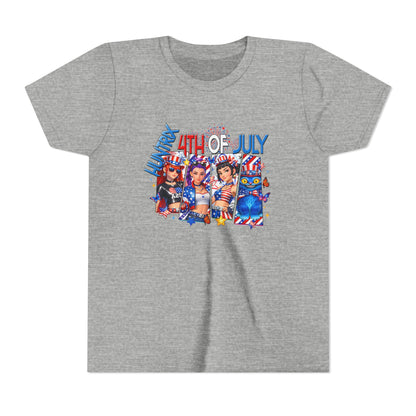 Youth Tee - 4th of July Patriotic Fireworks Graphic
