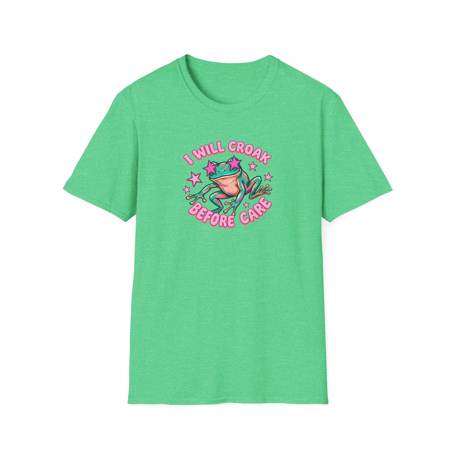 Funny Frog T-Shirt — "I Will Croak Before I Care" Cute Retro Frog Graphic Tee