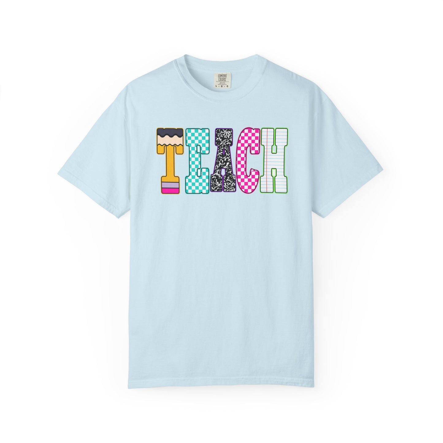 Teach Colorblock Graphic T-Shirt — Fun Teacher Appreciation Tee