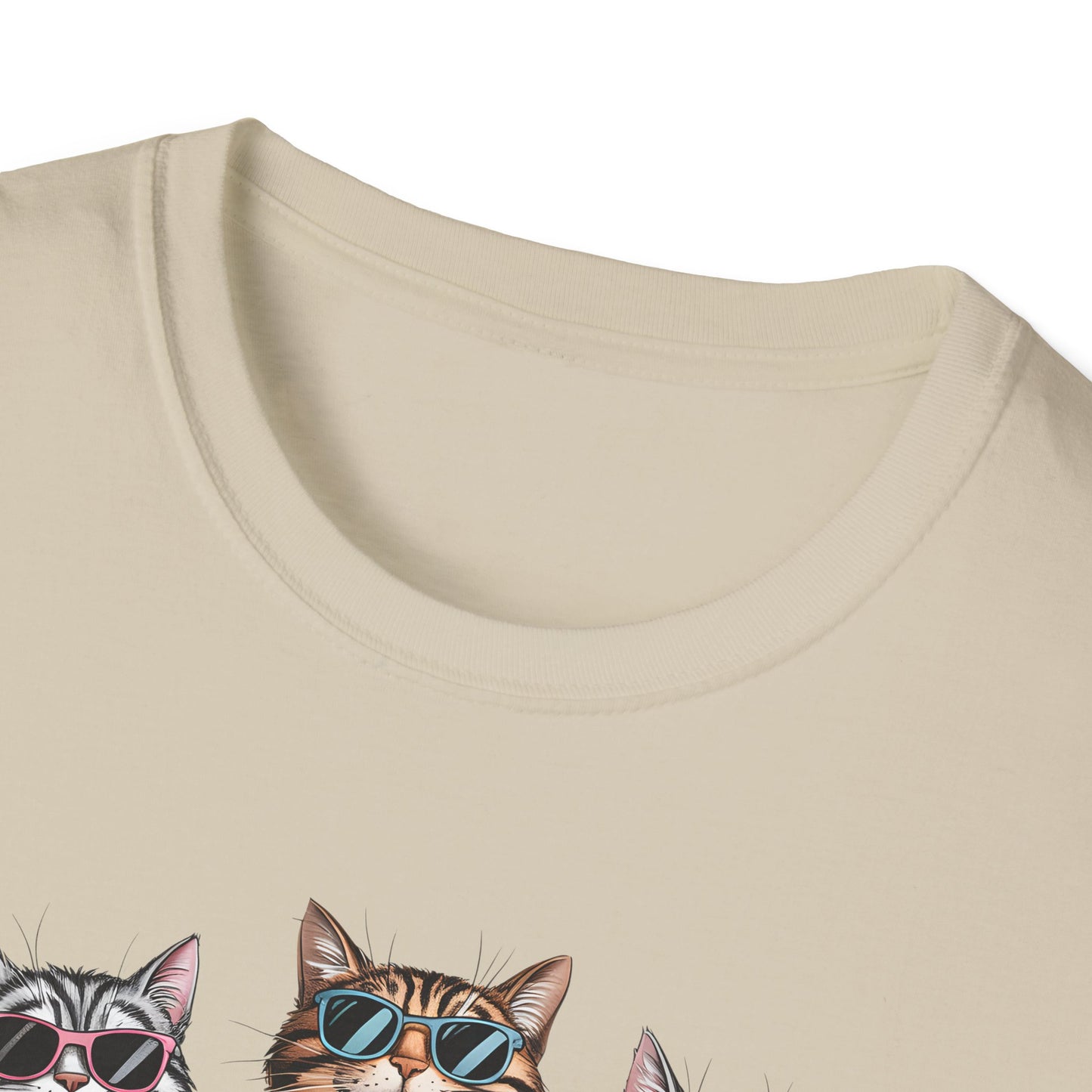 Funny Cats in Bathing Suits T-Shirt — Retro Trio Cat Beach Tee