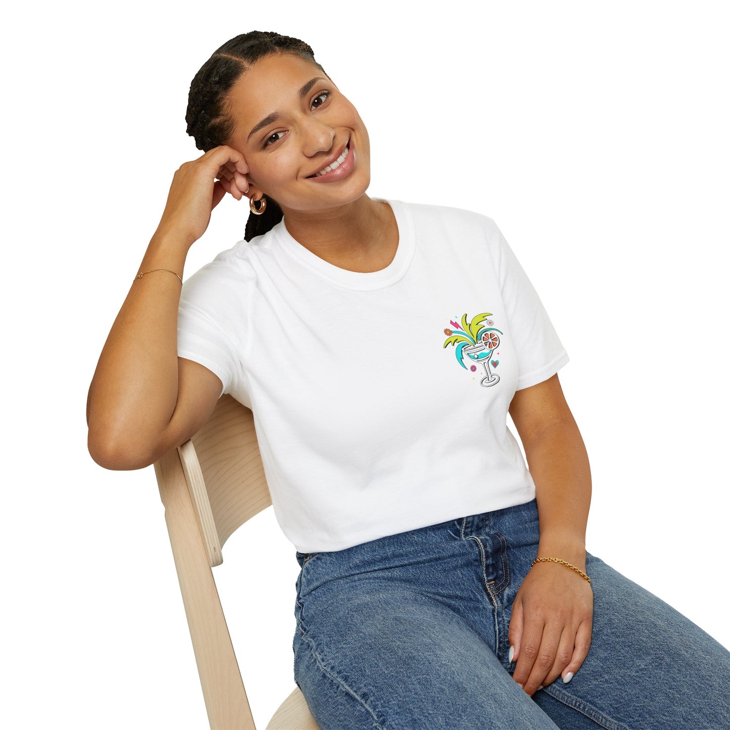 T-Shirt — "Tanned and Tipsy" Tropical Cocktail Graphic Tee
