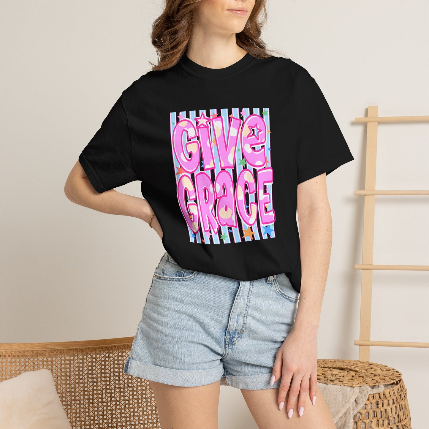 Give Grace T-Shirt — Pastel Retro Graphic Tee