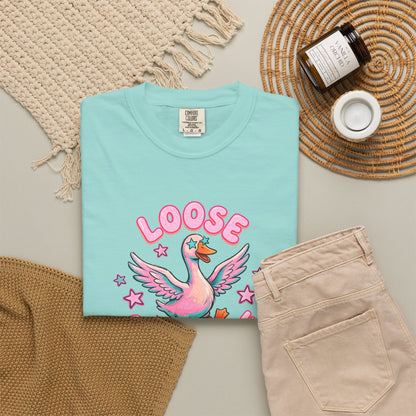 Loose as a Goose T-Shirt — Cute Retro Pink Goose Graphic Tee