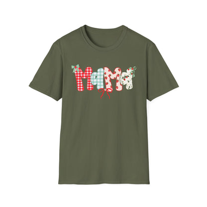 Mama Patterned Patchwork T-Shirt — Floral & Gingham "Mama" Design, Cute Mother's Day Gift