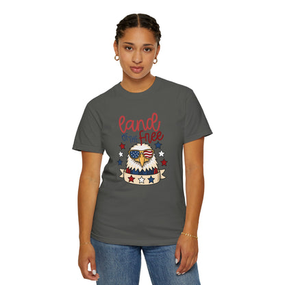 Land of the Free Eagle T-Shirt — Patriotic 4th of July American Flag Design