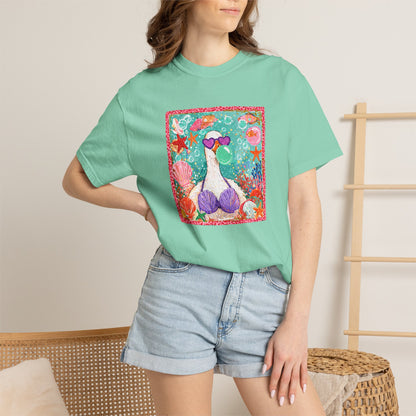 Goose in Bikini Beach T-Shirt — Cute Retro Seaside Graphic Tee