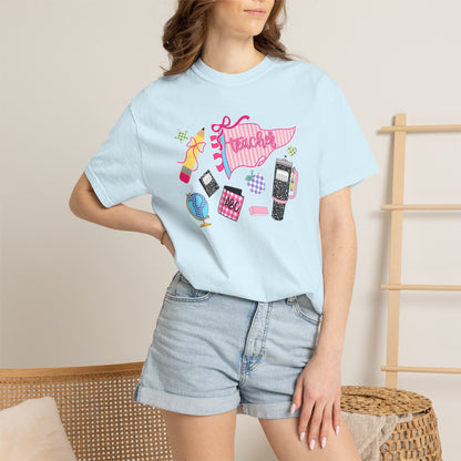 Teacher Essentials T-Shirt — Fun School Supplies Graphic