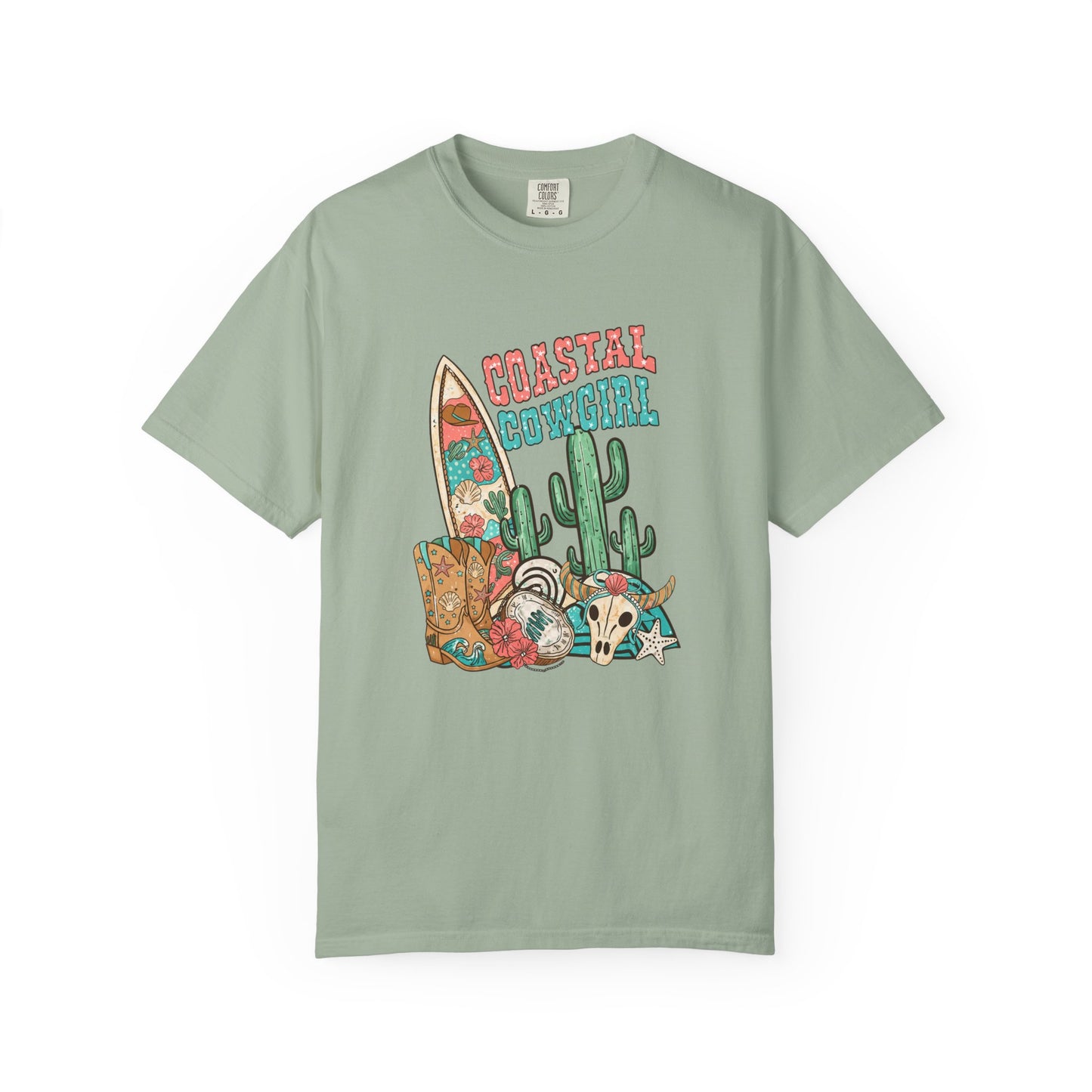 Coastal Cowgirl T-Shirt — Vintage Surf & Cactus Beach Graphic
