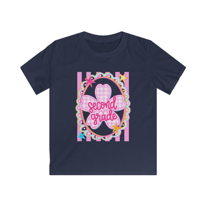 Second Grade Kids Tee — Pink Heart Back-to-School Shirt