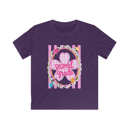 Second Grade Kids Tee — Pink Heart Back-to-School Shirt