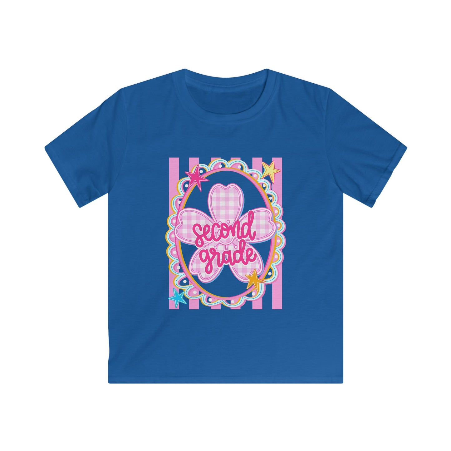Second Grade Kids Tee — Pink Heart Back-to-School Shirt