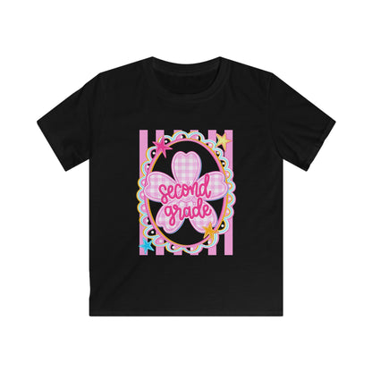 Second Grade Kids Tee — Pink Heart Back-to-School Shirt