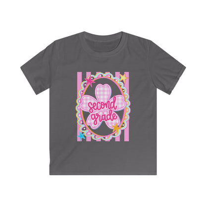 Second Grade Kids Tee — Pink Heart Back-to-School Shirt