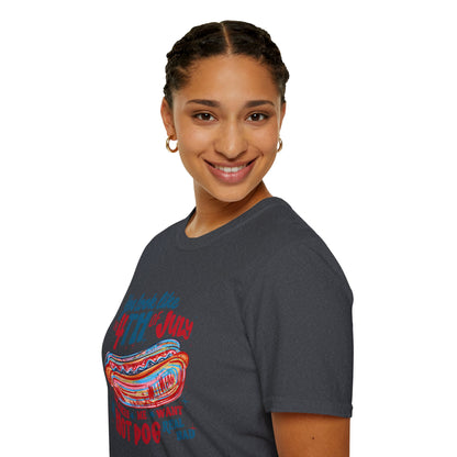 4th of July Hot Dog T-Shirt — Retro Patriotic BBQ Tee