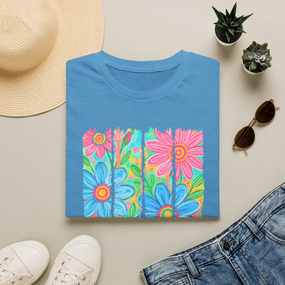 Summer vibes floral tee- Gildan softstyle