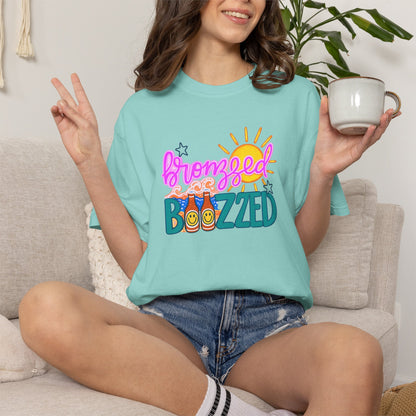 Bronzed & Buzzed T-Shirt – Summer Beach Cocktail Graphic Tee