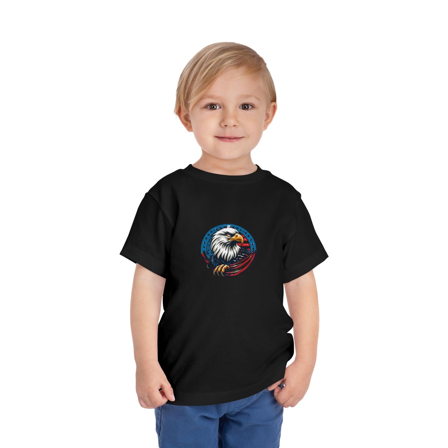 Toddler Tee — Patriotic Bald Eagle USA Flag Graphic