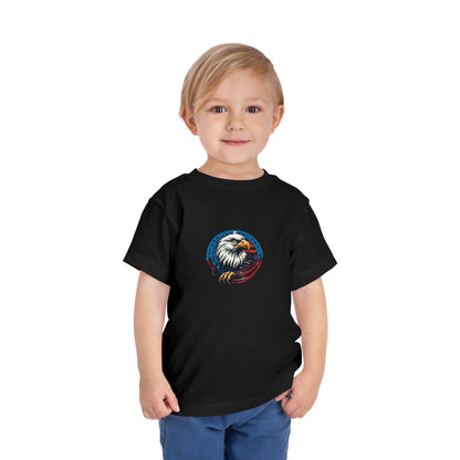 Toddler Tee — Patriotic Bald Eagle USA Flag Graphic