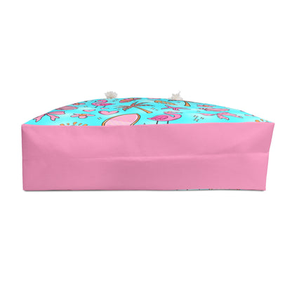 Tropical Flamingo Weekender Bag — Cute Beach Pattern Tote for Summer Trips