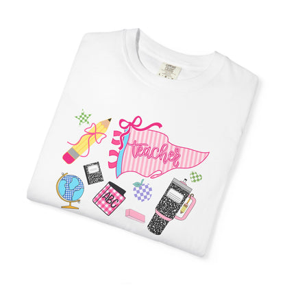 Teacher Essentials T-Shirt — Fun School Supplies Graphic