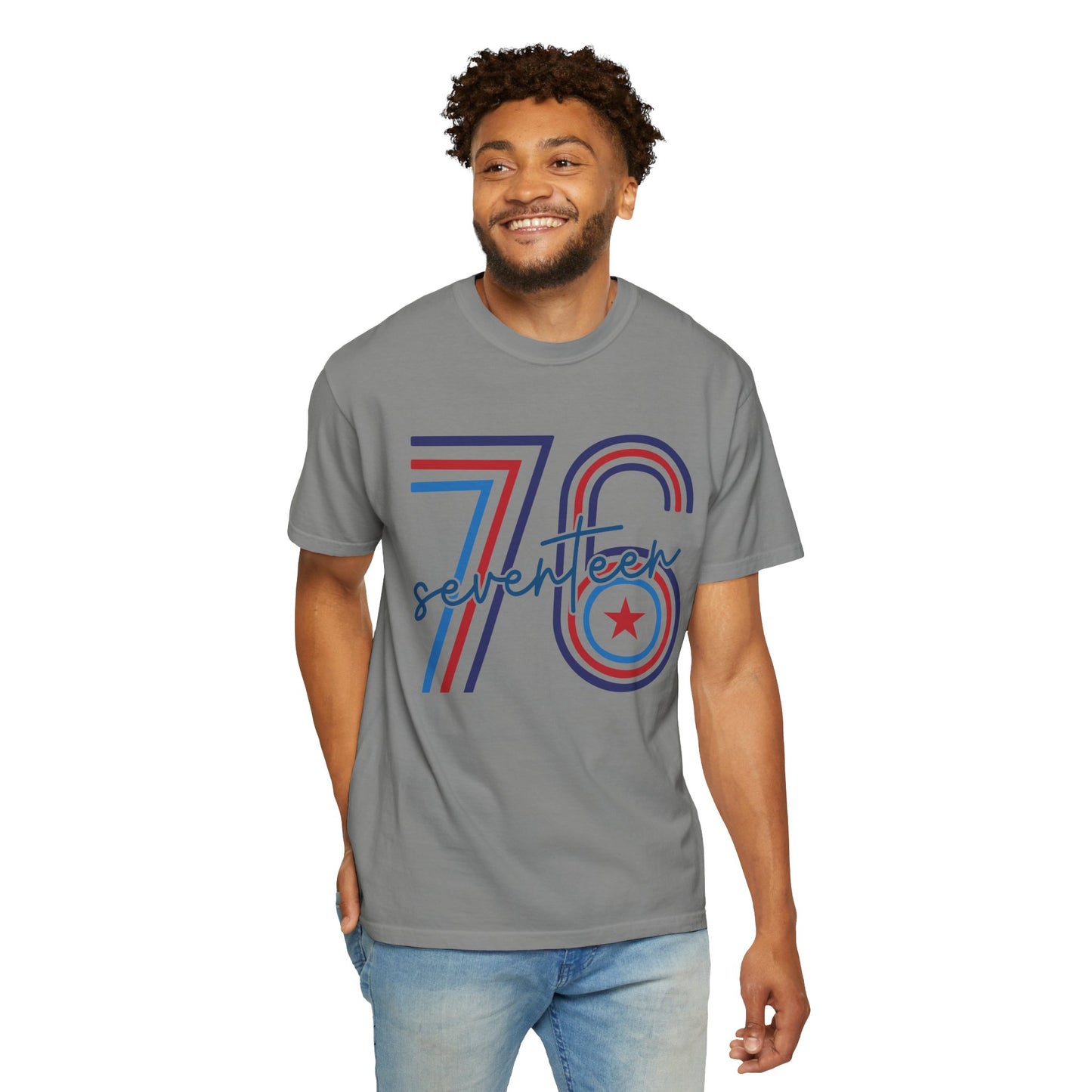 Seventeen Retro 78 Tee — Vintage Red, White & Blue Athletic Graphic T-Shirt